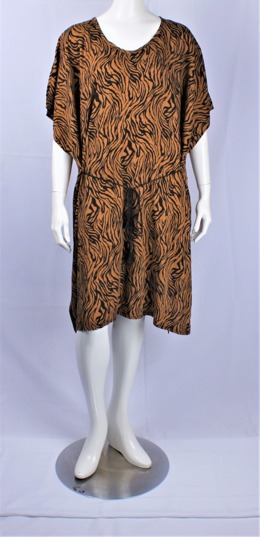 Alice & Lily natural viscose animal print dress black/brown STYLE : AL/4998 image 0